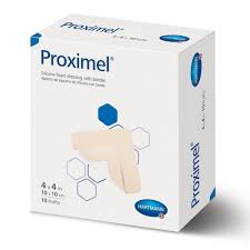 Silicone Foam Dressing Proximel™ 6 X 6 Inch Square Silicone Adhesive with Border Sterile