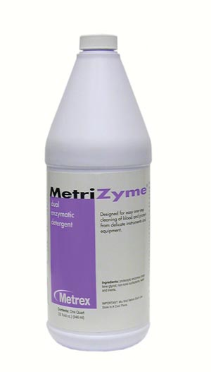 Dual Enzymatic Instrument Detergent MetriZyme® Liquid Concentrate 1 Quart Bottle Mint Scent