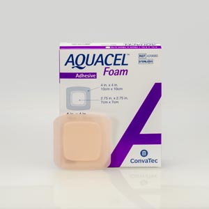 Silicone Foam Dressing Aquacel® 4 X 4 Inch Square Adhesive with Border Sterile