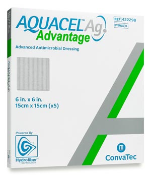 Silver Dressing Aquacel® Ag Advantage 6 X 6 Inch Square Sterile