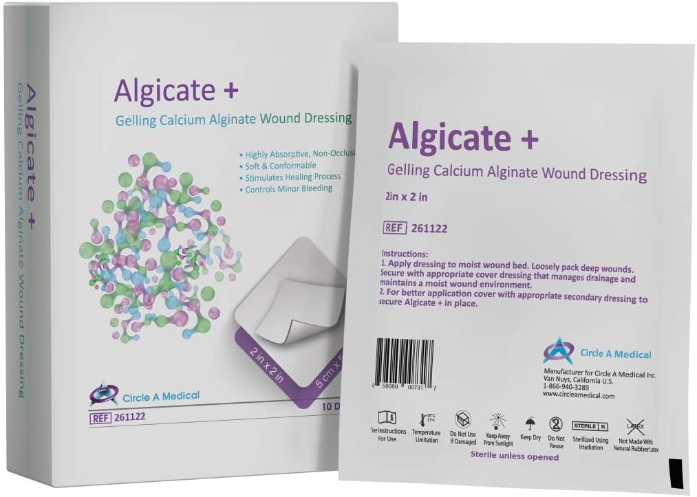 Alginate+ Gelling Calcium Alginate Dressing, 2&quot; x 2&quot;, Sterile 1s, 10/bx