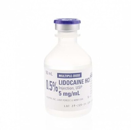 [HOS-00409427501] Lidocaine HCl 0.5%, 5 mg / mL Injection Multiple Dose Vial 50 mL