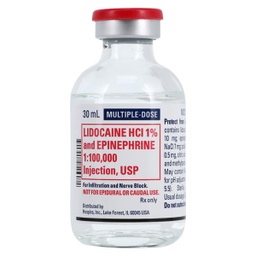[HOS-00409317802] Lidocaine HCl / Epinephrine 1% - 1:100,000 Injection Multiple Dose Vial 30 mL