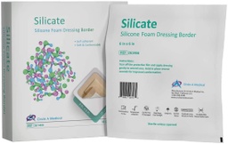 [CIR-261466] Silicate Silicone Border Foam Dressing, Gentle, 6&quot; x 6&quot;, 10/bx