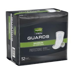 [KIM-13792] Bladder Control Pad Depend® Guards for Men 12 Inch Length Heavy Absorbency Absorb-Loc® Core One Size Fits Most Adult Male Disposable