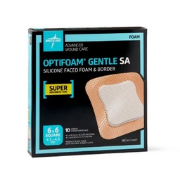 [MDL-MSC2166EP] Silicone Foam Dressing Optifoam® Gentle 6 X 6 Inch Square Adhesive with Border Sterile