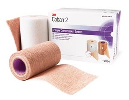 [MMM-2094N] 2 Layer Compression Bandage System 3M™ Coban™ 2 2-9/10 Yard X 4 Inch / 4 Inch X 5-1/10 Yard 35 to 40 mmHg Self-adherent / Pull On Closure Tan / White NonSterile