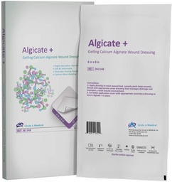 [CIR-261148] Alginate+ Gelling Calcium Alginate Dressing, 4&quot; x 8&quot;, Sterile 1s, 10/bx