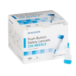 [MCK-16-PBSL23G] Lancet McKesson Fixed Depth Lancet Needle 1.8 mm Depth 23 Gauge Push Button Activation