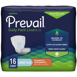 [FIQ-PL-113/1] Bladder Control Pad Prevail® Daily Pant Liners 28 Inch Length Moderate Absorbency Polymer Core Large Plus Adult Unisex Disposable