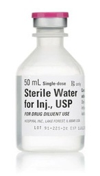 [HOS-00409488750] Diluent Sterile Water for Injection, Preservative Free Injection Single-Dose Vial 50 mL