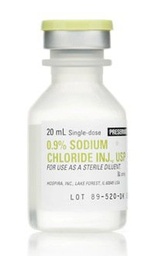 [HOS-00409488820] Diluent Sodium Chloride, Preservative Free 0.9% Solution Single-Dose Vial 20 mL