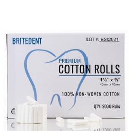 [CIR-BSI-3000] Cotton Rolls, #2 Medium, 1.5" x 3.75" (3/8"), Non-Sterile, 2000 rls/bx, 12 bx/cs