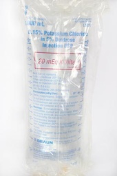 [BBR-L6250] Replacement Preparation Potassium Chloride / Dextrose 5% 20 mEq / 1,000 mL IV Solution Flexible Bag 1,000 mL
