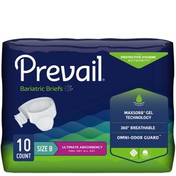 [FIQ-PV-094] Unisex Adult Incontinence Brief Prevail® Bariatric Size B Disposable Heavy Absorbency