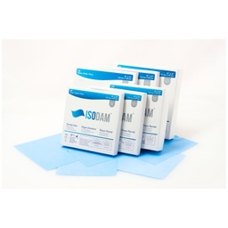 [FDR-ISO01800520] Isodam, Non-Latex 5" x 5" Blue, Medium (0.18mm-0.23mm thickness),  20 pieces/bx