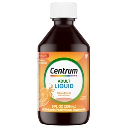 [GLX-30573051330] Multivitamin Supplement Centrum® Liquid Vitamin A / Ascorbic Acid / Vitamin D / Vitamin E 1,300 IU - 60 mg - 400 IU - 30 IU Strength Liquid 8 oz. Citrus Flavor