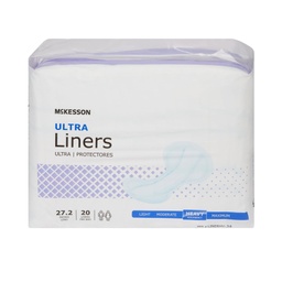 [MCK-LINERHV-34] Incontinence Liner McKesson Ultra 27-1/5 Inch Length Heavy Absorbency Polymer Core One Size Fits Most Adult Unisex Disposable
