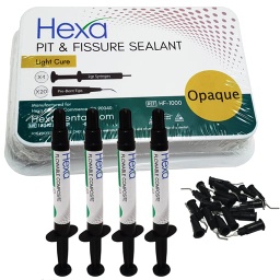 [HYG-HF-1000] Hexa Pit &amp; Fissure Sealant - Opaque shade. 4 x 2 gm syringes &amp; 20 bent tips
