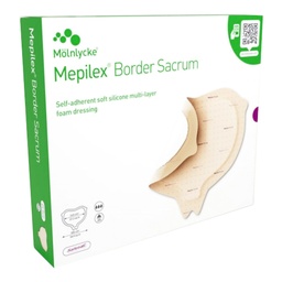 [MOL-282455] Foam Dressing Mepilex® Border 9-1/5 X 9-1/5 Inch Sacral Adhesive with Border Sterile