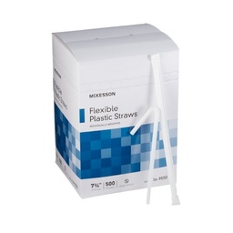 [MCK-16-9550] Flexible Drinking Straw McKesson 7-3/4 Inch White Individually Wrapped