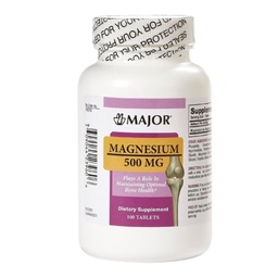 [MJR-00904423960] Mineral Supplement Major® Magnesium Chloride 500 mg Strength Tablet 100 per Bottle