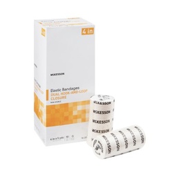 [MCK-16-2033-4] Elastic Bandage McKesson 4 Inch X 5 Yard Standard Compression Double Hook and Loop Closure Tan NonSterile