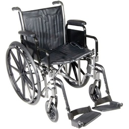 [MCK-146-SSP218DDA-SF] Wheelchair McKesson Dual Axle Desk Length Arm Swing-Away Footrest Black Upholstery 18 Inch Seat Width Adult 300 lbs. Weight Capacity