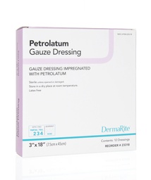 [DEM-23318] Petrolatum Impregnated Dressing DermaRite® Strip 3 X 18 Inch Sterile