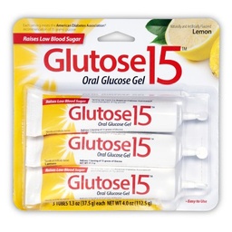 [PRG-00574006930] Glucose Supplement Glutose 15™ 3 per Pack Gel Lemon Flavor