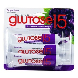 [PRG-00574007030] Glucose Supplement Glutose 15™ 3 per Pack Gel Grape Flavor
