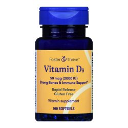 [MCK-1093995724] Vitamin Supplement Foster &amp; Thrive™ Vitamin D3 2,000 IU Strength Softgel 100 per Bottle