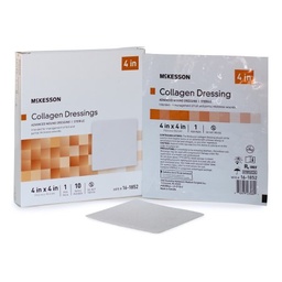 [MCK-16-1852] Collagen Dressing McKesson Matrix / Gel / Sheet Collagen / Sodium Alginate / Carboxyl Methylcellulose / Ethylenediamine-tetraacetic Acid (EDTA) 4 X 4 Inch