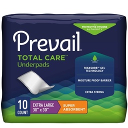 [FIQ-UP-100] Underpad Prevail® Total Care™ 30 X 30 Inch Disposable Polymer Heavy Absorbency