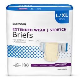 [MCK-ONBLXL] Unisex Adult Incontinence Brief McKesson Extended Wear Large / X-Large Disposable Heavy Absorbency