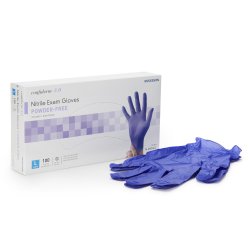 [MCK-14-6N36EC] Exam Glove McKesson Confiderm® 3.0 Large NonSterile Nitrile Standard Cuff Length Textured Fingertips Blue Not Chemo Approved