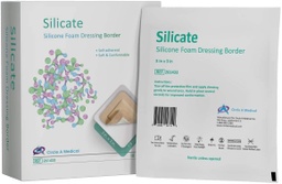 [CIR-261433] Silicate Silicone Border Foam Dressing, Gentle, 3&quot; x 3&quot;, 10/bx