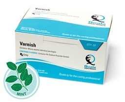 [QUA-Q3050M] Sodium Fluoride Varnish, 0.5ML Unit Dose, Mint, Clear, 50/bx, (Not Available For sale in Canada) (Item is considered HAZMAT and cannot ship via Air or to AK, GU, HI, PR, VI)