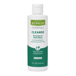 [MDL-MSC092SBW08] Shampoo and Body Wash Remedy Essentials 8 oz. Flip Top Bottle Citrus Vanilla Scent