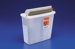 [CAR-85131] Sharps Container In-Room™ 11 H X 10-3/4 W X 4-3/4 D Inch 1.25 Gallon Translucent Red Base / Translucent Lid Horizontal Entry Flap Lid