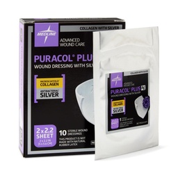 [MDL-MSC8722EP] Silver Collagen Dressing Puracol® Plus AG+ 2 X 2 Inch Square Sterile