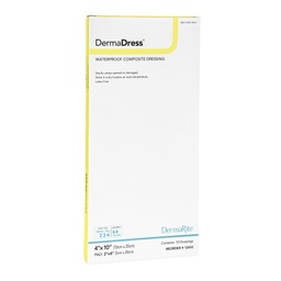 [DEM-12410] Composite Dressing DermaDress™ 4 X 10 Inch Rectangle Sterile Waterproof Film Backing