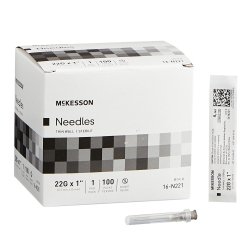[MCK-16-N221] Hypodermic Needle McKesson Without Safety 22 Gauge 1 Inch Length