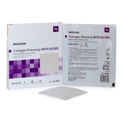 [MCK-16-1862] Silver Collagen Dressing McKesson 4 X 4 Inch Rectangle Sterile