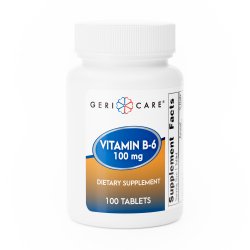 [MCK-854-01-GCP] Vitamin Supplement Geri-Care Vitamin B6 100 mg Strength Tablet 100 per Bottle
