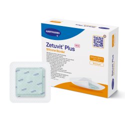 [HAR-413902] Super Absorbent Dressing Zetuvit® Plus Silicone Border Silicone Adhesive 5 X 5 Inch Square