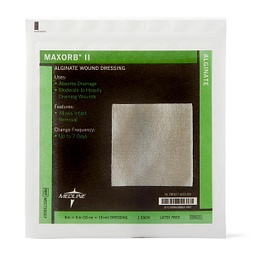 [MDL-MSC7366EP] Calcium Alginate Dressing Maxorb® II 6 X 6 Inch Square Calcium Alginate Sterile
