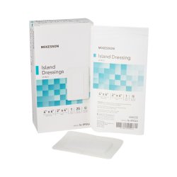 [MCK-16-89046] Adhesive Dressing McKesson 4 X 6 Inch Polypropylene / Rayon Rectangle White Sterile