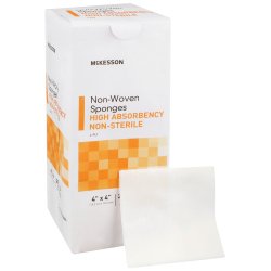 [MCK-16-40444] Nonwoven Sponge McKesson Polyester / Rayon 4-Ply 4 X 4 Inch Square NonSterile