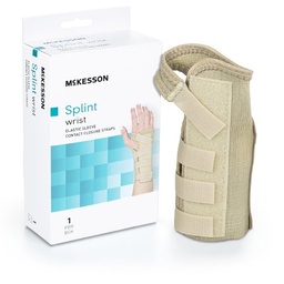 [MCK-155-79-87077] Wrist Brace McKesson Low Profile / Contoured / Wraparound Aluminum / Cotton / Elastic Right Hand Beige Large